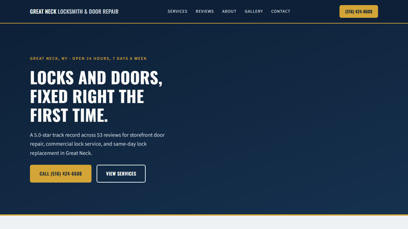 Great Neck Locksmith & Door Repair website