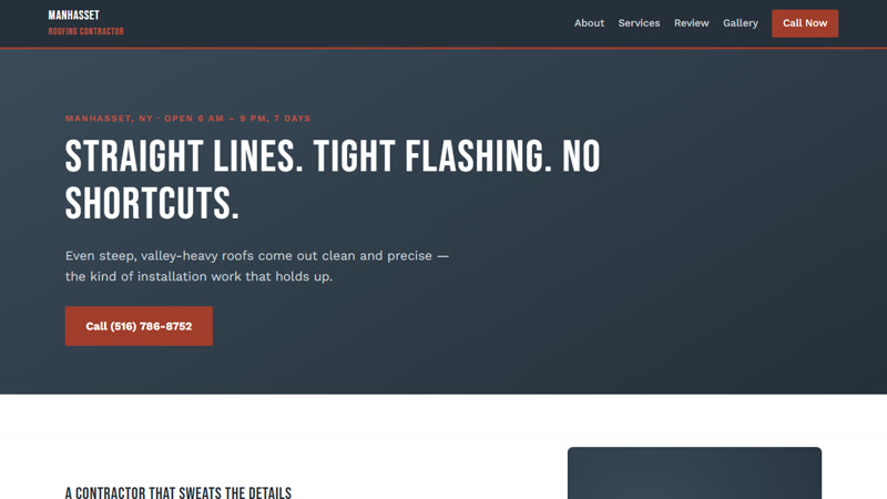 Manhasset Roofing Contractor website
