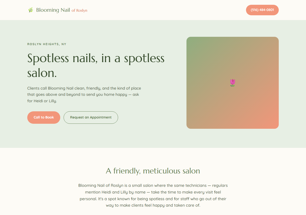Blooming Nail of Roslyn website screenshot